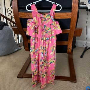 Zara girls tropical romper sz 7, EUC